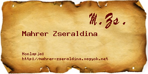 Mahrer Zseraldina névjegykártya